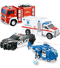 JOYIN Toddler Fire Truck Toys for 3 4 5 6 7 Year Old Boys - Fire Engine, Emergency Vehicle, Kids Firetruck, Friction Powered Car with Lights and Sounds, Christmas Birthday Gifts for Boys Girls Age 3-9