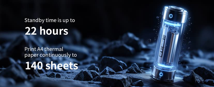 Rongta Portable Printer Wireless for Travel, F82 Inkless Bluetooth Thermal Printers, Compatible with iOS, Android, Laptop, Support 8.5"x11" US Letter&A4 for Office, Home, Car (Black)