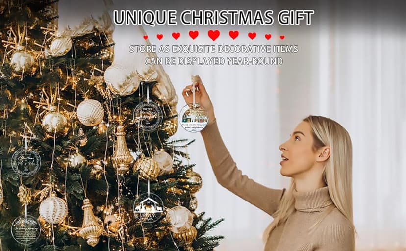 Christmas Ornaments 2025,Neighbor Gifts Merry Christmas from Our House to Yours Ornament Funny Glass Xmas Tree Decorations Neighbor Gift Ideas for Neighbors Best Friends Women Boyfriend Girlfriend