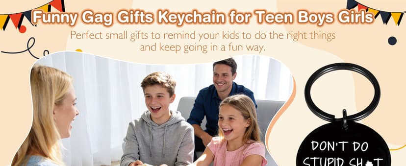 AMBREGRISSUN Teen Boys Girls Gifts - Funny Gag Gifts Keychain for Teenage Boys Girls Christmas Stocking Stuffers for Teens