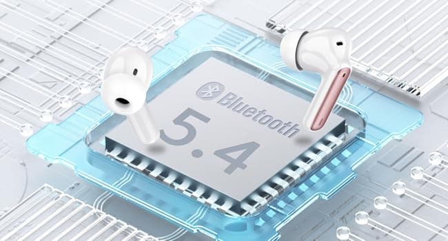 Wireless Earbuds, Bluetooth 5.4 Headphones in Ear with 4 ENC Noise Cancelling Mic, New Wireless Earphones HiFi Stereo Deep Bass 40H Playtime, In-Ear Bluetooth Earbuds LED Display IP7, USB-C, Rose Gold