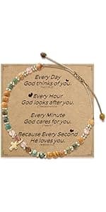 Christian Gifts for Women, Cross Bracelet, Christian Gifts, Inspirational Gifts for Women, Natural Stone Bracelets, Religious Gifts for Woman