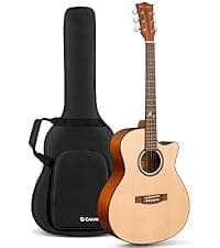 CAHAYA Acoustic Guitar Beginner Set - 41" Full Size Spruce Top Mahogany Body with Okoume Neck Rosewood Fingerboard, GA Cutaway Design, Balanced Rich Tone with Gig Bag, Strap, Capo, Strings & Picks