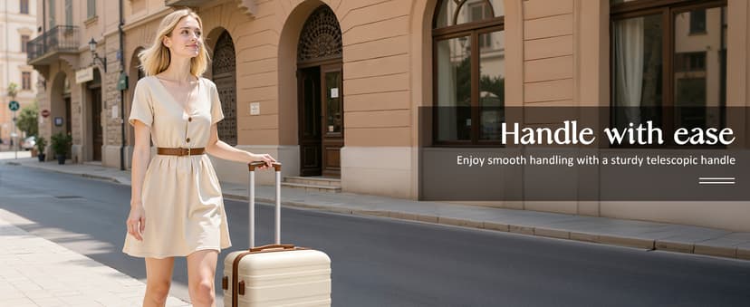 Coolife Suitcase Set 3 Piece Luggage Set Carry On Hardside Luggage with TSA Lock Spinner Wheels (White, 5 piece set)