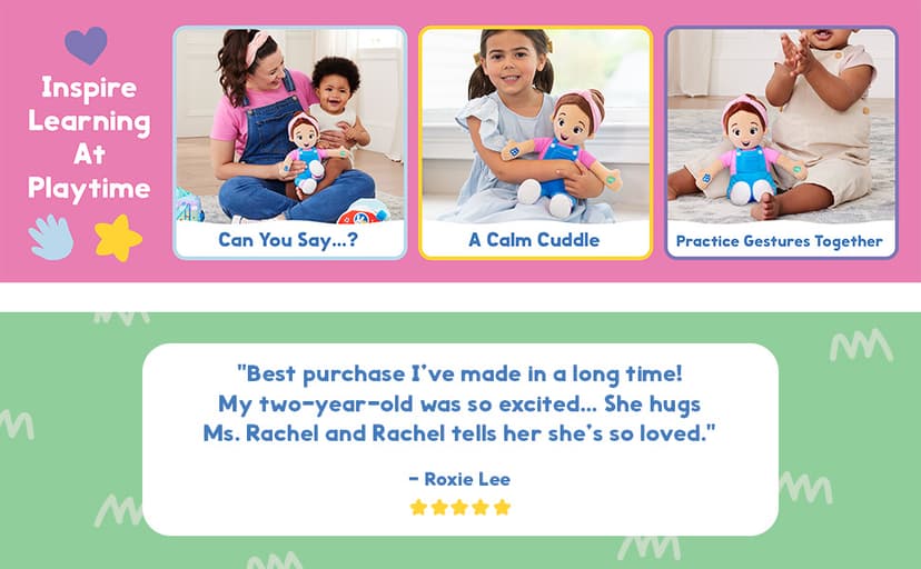 Ms. Rachel Speak & Sing Doll 16” Tall Interactive Toy with 4 Songs & 16+ Phrases, Toddler Toys for Girls & Boys Ages 6 Months to 3+ Years