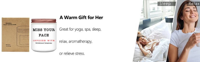 Homsolver Gifts for Women, Men, Friends, Sister, Bestie, Christmas Birthday Candles for Her Him, Unique Friendship Gift for Friend, Miss Your Face Scented Candle