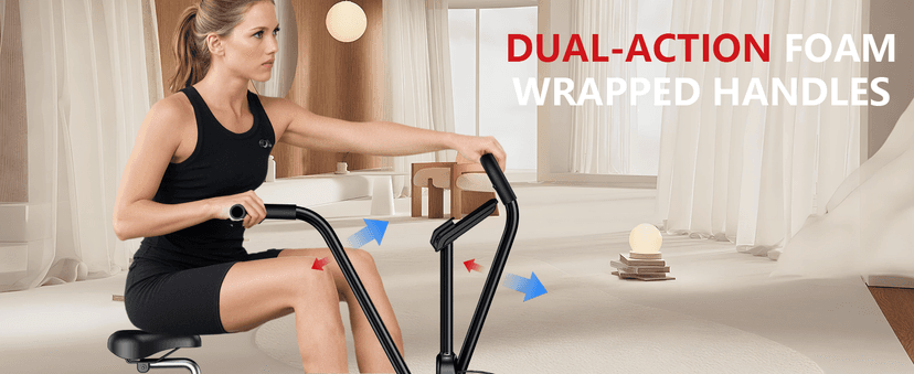 Air Bike, Wenoker Exercise Bike Air Resistance Stationary Bike for Home, Indoor Bike with Dual Action Handlebars, APP Connection Customizable Monitor