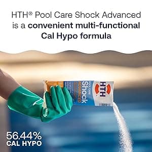 HTH 52037R Pool Care Shock Advanced, Swimming Pool Chemical - Cal Hypo Formula, Prevents Bacteria & Algae, Restores Crystal Clear Water - Shock Treatment, 1lb (12 Pack)