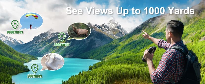 10x42 Binoculars for Adults - Professional HD Roof BAK4 Prism Lens Binoculars for Bird Watching, Hunting, Travel, Sports, Cruise, with Carrying Bag (1.1Lbs)