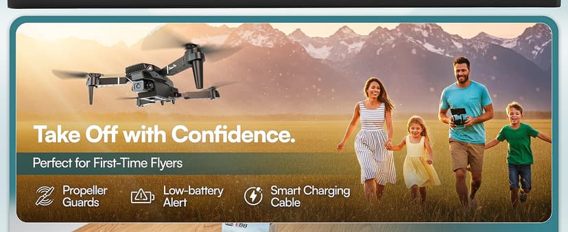 Falcon X 4K Drone - 4K UHD Camera Drone, Built-in Screen Remote Controller, WiFi FPV Foldable Quadcopter for Beginners & Adults, Includes 3 Batteries, SD Card & Reader