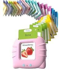 Montessori Language Learning Toys with 224 Words, Pocket Speech Therapy Toys, Children's Sensory Educational Toys Airbition Talking Flash Cards for Toddlers Ages 1‑4,224 Words English Pink B0D478JF4R