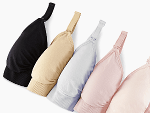 HOFISH 3PACK Full Bust Seamless Nursing Maternity Bras Bralette S-XXL with Extra Bra Extenders & Clips