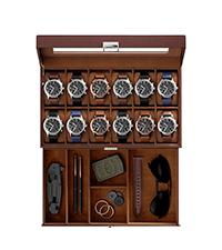 ProCase ProCase Watch Box, 12 Slot Mens Watch Case With Drawer, 2-Layer Watch Display Case With Glass Lid, Mens Jewelry Box Storage Holder Organizer, Birthday Valentine Gifts for Men -12Slot, Espresso