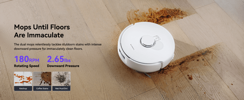 NARWAL Freo Pro Robot Vacuum and Mop Combo, Tangle Free Robot Mop, 8500Pa Powerful Suction, Self-Emptying, Auto Mop Washing, Auto Drying, Obstacle Avoidance, Ideal for Pet Hair and Hard Floor
