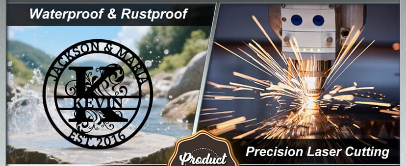 Custom Signs Outdoor Metal, Personalized Name Sign, Family Last Name Sign Home Decor, Initial Monogram Wall Metal Art, Customized Wedding Christmas Housewarming Gifts