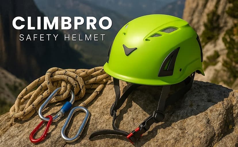 Land Helmets ClimbPro Helmet EN 12492 Vented for Rock Climbing – Durable, Lightweight Shell, Adjustable Chin Strap, Perfect for Outdoor Adventure with Universal Accessory Slots