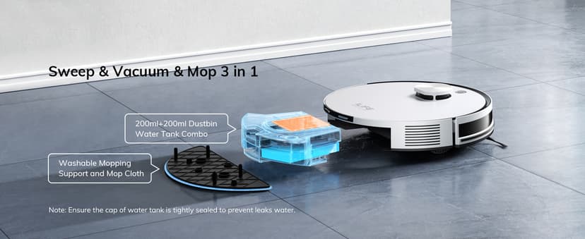 ILIFE A30 Pro Robot Vacuum and Mop, Self Emptying Station for 60 Days, 5000Pa Suction, LiDAR Navigation, No-Go Zones, 2.4G WiFi/App/Alexa/Remote Control, Roller Brush for Carpet, Hard Floors, 110V