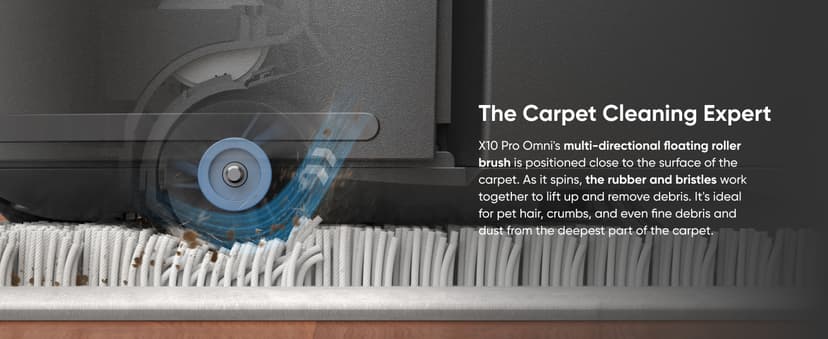 eufy X10 Pro Omni Robot Vacuum and Mop Combo, Incredible Suction, Dual Mops with 12 mm Auto-Lift and Carpet Detection, AI Obstacle Avoidance, Auto Mop Washing&Drying, Self-Emptying, Self-Refilling