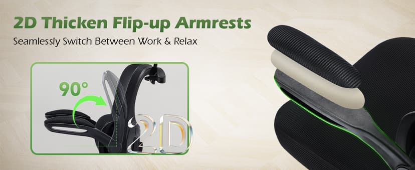 AreShark Office Chair Ergonomic Desk Chairs with Adjustable Lumbar Support& Headrest Hanger, High Back Breathable Mesh Chair with Wheels, Rolling Swivel Comfy Task Computer Chair for Home Work Gaming