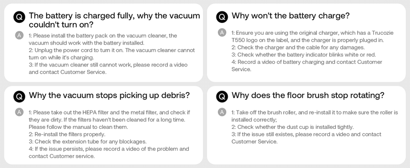 Trucozie Cordless Vacuum Cleaner, Self-Standing Lightweight Stick Vacuum with 50 mins Runtime, Powerful Suction, Anti-Tangle Wireless Vacuum for Home, Hardwood Floor, Carpet, Pet Hair, Black