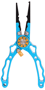 Hathever Saltwater Fishing Pliers, Split Ring Pliers for Fishing with Safety Lock, Fish Pliers with Sheath and Lanyard, Fishing Gifts for Men