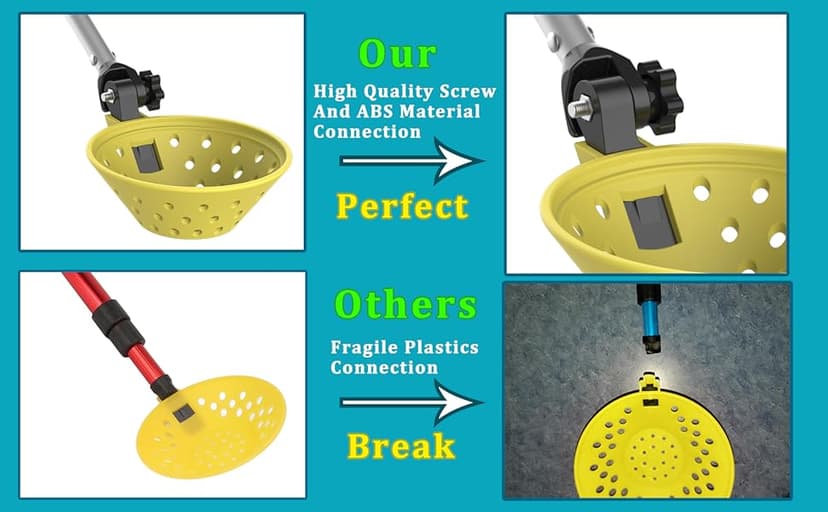 Huntury Retractable Ice Fishing Scoop Skimmer, Ice Scooper, Long Length, and Larger Spoon, No More Bending Over to Scoop Out Ice While Ice Fishing