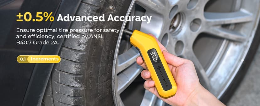 Tire Pressure Gauge Digital 200 PSI, HYVOHEX Tire Gauges for Tire Pressure with AAA Batteries, Visual LED Display Tire Gauge with Backlight, Digital Tire Gauge for Car Truck Motorcycle Bicycle