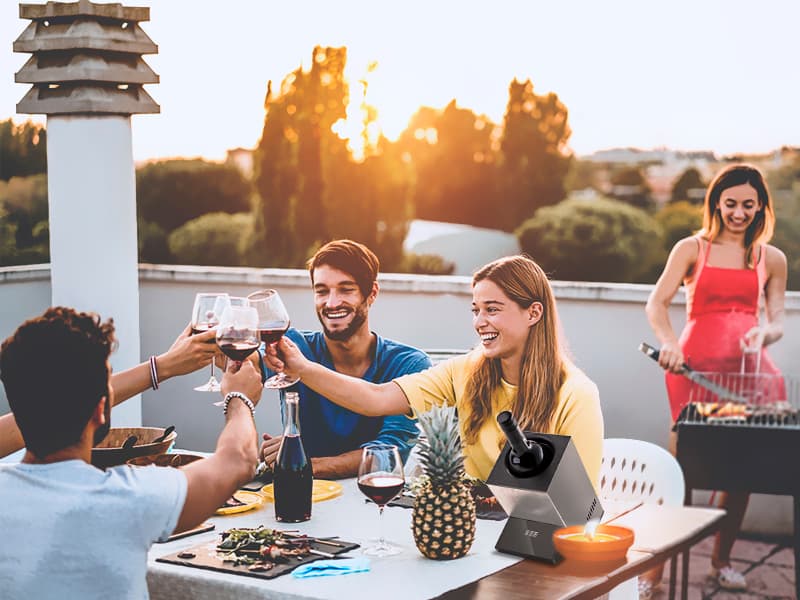 Electric Wine Chiller, Single Bottle Cooler for 750ml Wine or Some Champagne,Stainless Steel Iceless Cooler Keep Cold Up to 24h,Kitchen,Bar and RV Vino Accessory,Gift for Vino Lover