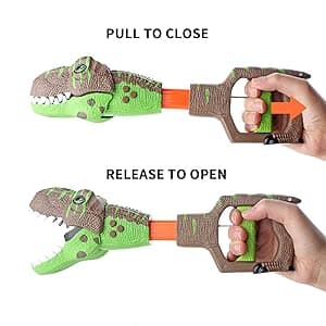 DINOBROS Dinosaur Chomper Toys for Kids with 3 Roar Sounds and Light Jurassic Dinosaurs Grabber Claw T-Rex Reacher Robot Hand Pincher Dino Snapper