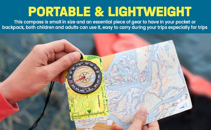 TurnOnSport Orienteering Compass - Advanced Scout Compass for Hiking, Camping, and Backpacking - Best Survival Gifts for Kids
