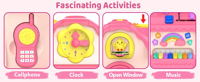 Montessori Toys for 1 Year Old Girl Gifts, 12-in-1 Musical House Toddler Learning Toys for 1-2, 1st First Birthday Gifts for Girls and Boys Baby 6-12 12-18 6-24 Months