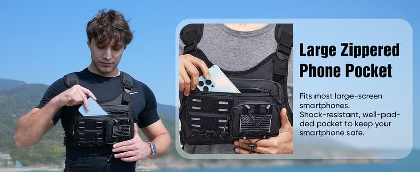 Running Vest with 2L Water Bladder, Hydration Backpack, USA Original Patent, Lightweight Hydration Pack with Gear Holder, Reflective Chest Pack for Men Women for Marathon