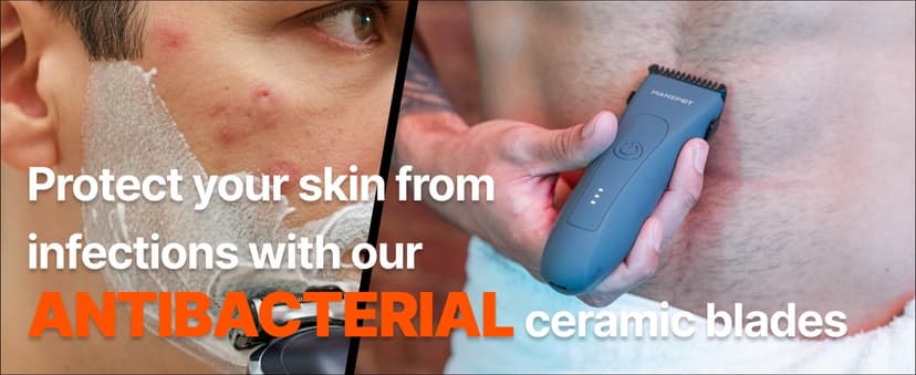 MANSPOT Manscape Groin & Body Hair Trimmer for Men, Electric Ball Pubic Trimmer Shaver,Manscape Kit with 4 Guard,Replaceable Ceramic Blade Heads,Waterproof Wet/Dry Shaver,90 Minutes Shaving