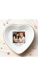 My4gifts Personalized Besties Photo Jewelry Dish, Sisters Jewelry Dish, Custom Besties Gifts, Bff Gifts, Friendship Gift, Best Friend Gift for Women, Custom Jewelrys Plate, Birthday, Christmas/2 B0GFCRMT8Q