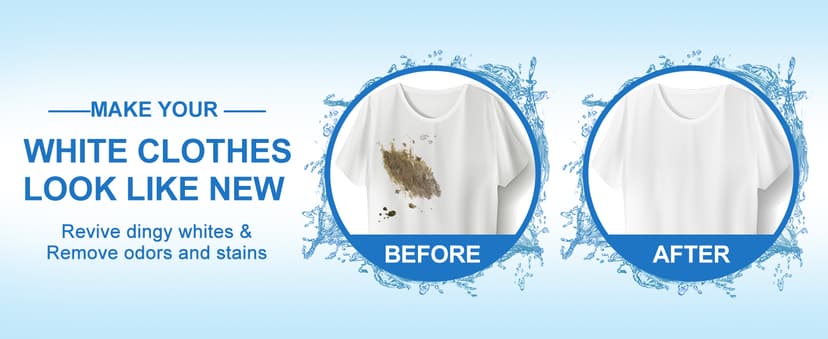 Binbata 2-in-1 Whitening Laundry Detergent Sheets 40 Loads, Unscented Hypoallergenic Eco Laundry Bleach Sheets Apply for white clothes, Effectively Remove Yellowing & Greying, Safe for Sensitive Skin