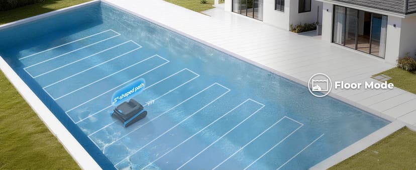 Cordless Robotic Pool Cleaner, 5,000 GPH with 150μm Filter, Floor/Wall/Waterline Cleaning, Smart Zigzag Navigation, 5,200mAh Battery, App-Controlled Presets for Inground & Above Ground Pools