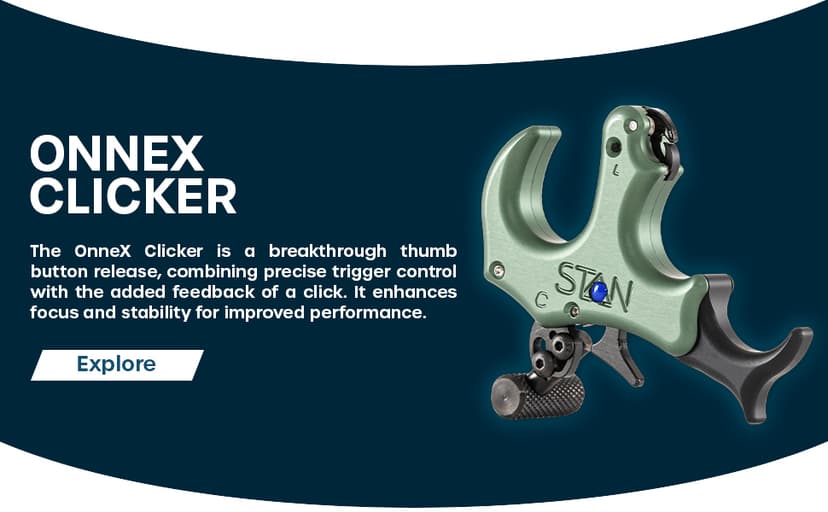 Stan OnneX Clicker Thumb Bow Release Aid for Archery & Hunting - Adjustable, DLC-Coated Resistant Internals, Smooth Action, Click-Feedback System, Modular 3 or 4 Finger Fit