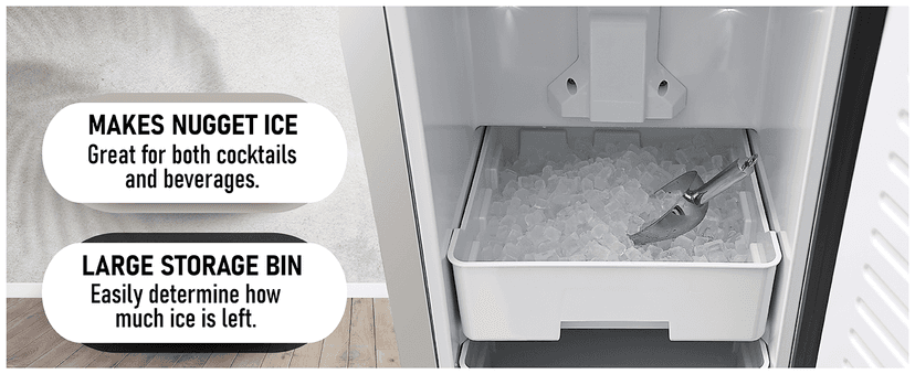 KoolMore 15 in. Built-in Residential Pearl Ice Nugget Maker, 66lb /Day with Drain Pump in Stainless-Steel, ETL Listed (KM-BIM66-NSS)