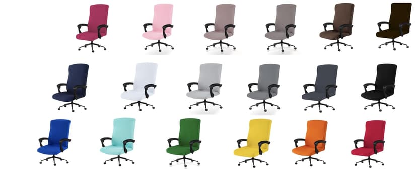 Water Resistant Stretch Computer Office Chair Cover with Durable Zipper Universal Washable Removable Spandex Rotating Boss Chair Slipcovers Anti-dust Soft Desk Chair Seat Protector for Dogs Cats Pets