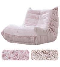 Bean Bag Chairs for Adults Giant Bean Bag Chair Memory Foam BeanBag Chair Bean Bag Sofa with Filler Faux Fur Fireside Beanbags Lazy Sofa for Living Room Bedroom Office (Bluegrey Plush, Single)