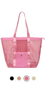 Tainehs Beach Bag - Mesh Tote Bag Beach Vacation Clothes for Women Pool Bag for Travel Pool Family Cruise Essentials 2026