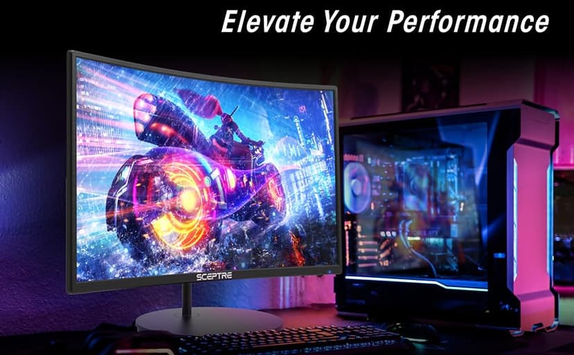 New! Sceptre Curved 27-inch Gaming Monitor 100Hz 1080p R1500 98% sRGB HDMI x2 VGA Build-in Speakers, VESA Wall Mount Machine Black 2026 (C275W-1920RN Series)