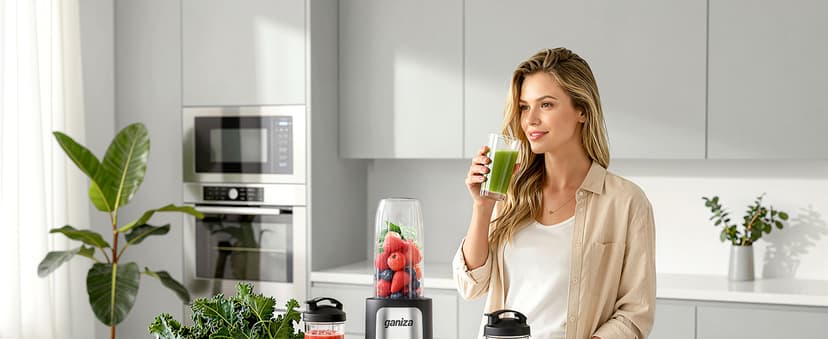 With 3 Portable Cups (1*24oz & 2*17oz), Peak Power 900W Single Serve Smoothie Maker for Kitchen, BPA-Free, Nutritious Recipe Ganiza Smoothie Blender, 14Pcs Portable Personal Blender Shakes & Smoothies B0DJM4QW9B