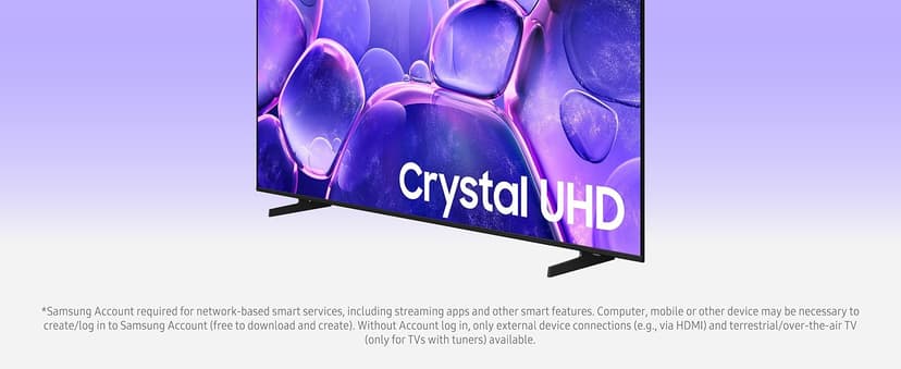 Samsung 50-Inch Class Crystal UHD U8000F 4K Smart TV (2025 Model) Endless Free Content, Crystal Processor 4K, MetalStream Design, Knox Security, Alexa Built-in