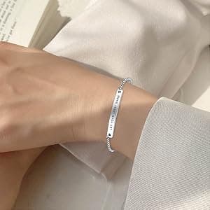 SOUSYOKYOSAM Women Bracelets for Women, Stainless Steel Inspiration Motivational Jewelry Gifts for Girl B07SLKDT79