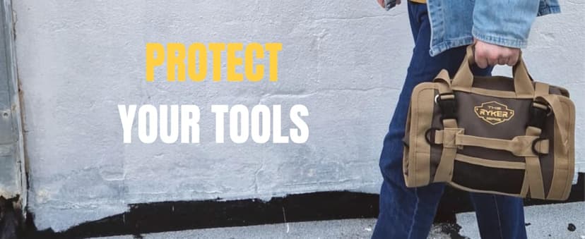 The Ryker Roll Up Tool Bag Organizer Gifts for Dad. Heavy Duty Motorcycle Tool Roll Bag Organizer. Portable Rollup Toolbag w/Detachable Pouches - Tools Bags Mens gifts for him - Mechanic & Electrician