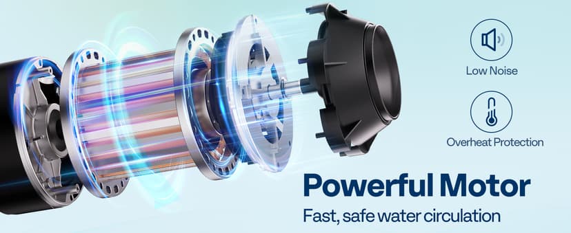 VIVOHOME 2.0HP Pool Pump - 115V/230V Self-Priming Motor - In/Above Ground - 6800GPH Energy Efficient - 1.5", 2", and 1.25"-1.5" Connectors w/Strainer Basket