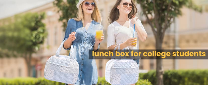 WOBAGMEN Quilted Lunch Box for Women,Lunch Box for Teen Girls,Cute Floral Lunch Bags for Work, School,Office,Picnic,Travel (green blue pin)