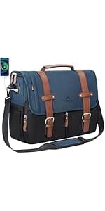 MATEIN Messenger Bag for Men, Briefcases Lightweight Men's Laptop Bag 15.6 inch Water Resistant Crossbody School Satchel Bags Computer Work Office Bag with Shoulder Strap, Black