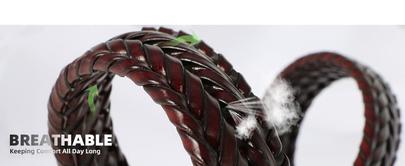 BULLIANT Men Belt 2Pack,Braided Woven Leather Belt For Men Golf Casual Jeans 1 3/8"